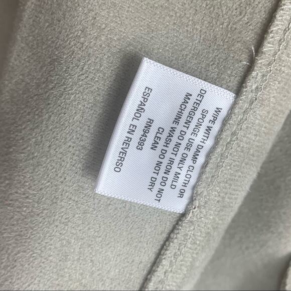 Bar III Open Front Long Vest Coverup Faux Leather Stone Zip Pockets M - Picture 6 of 6